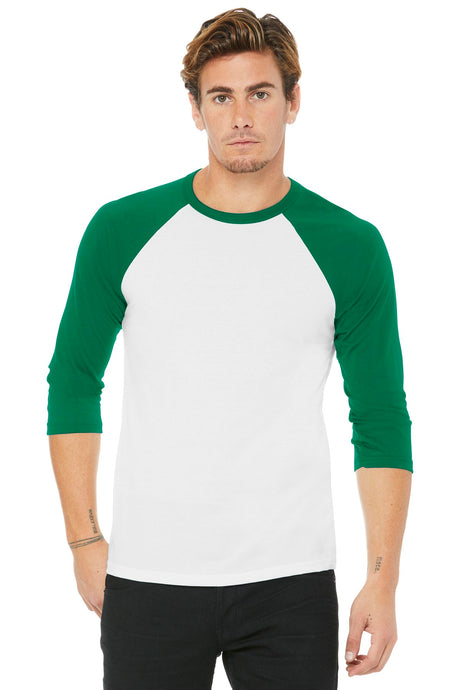 BELLA+CANVAS Men's 3/4-Sleeve Baseball Tee. BC3200 Mens Apparel Shirts & Tops