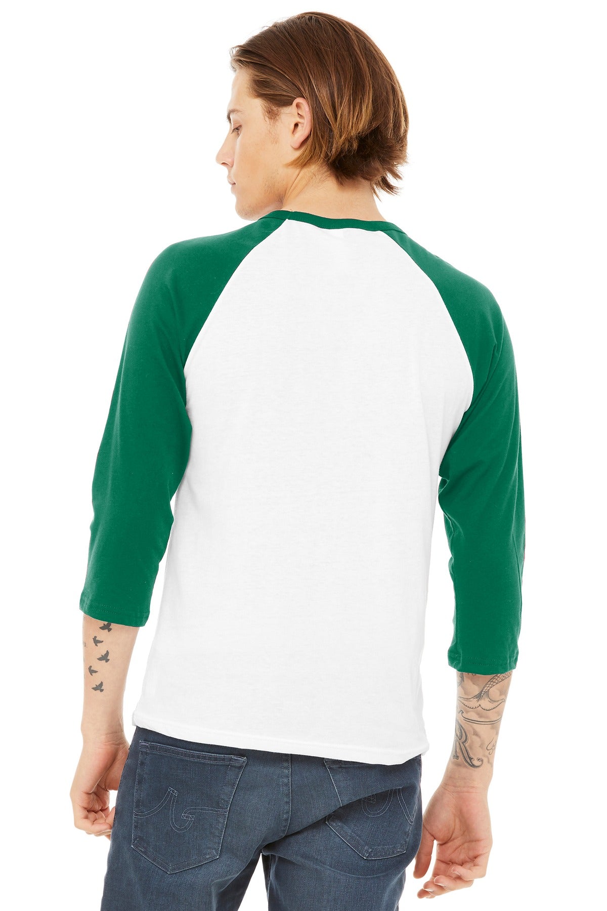 BELLA+CANVAS Men's 3/4-Sleeve Baseball Tee. BC3200 Mens Apparel Shirts & Tops
