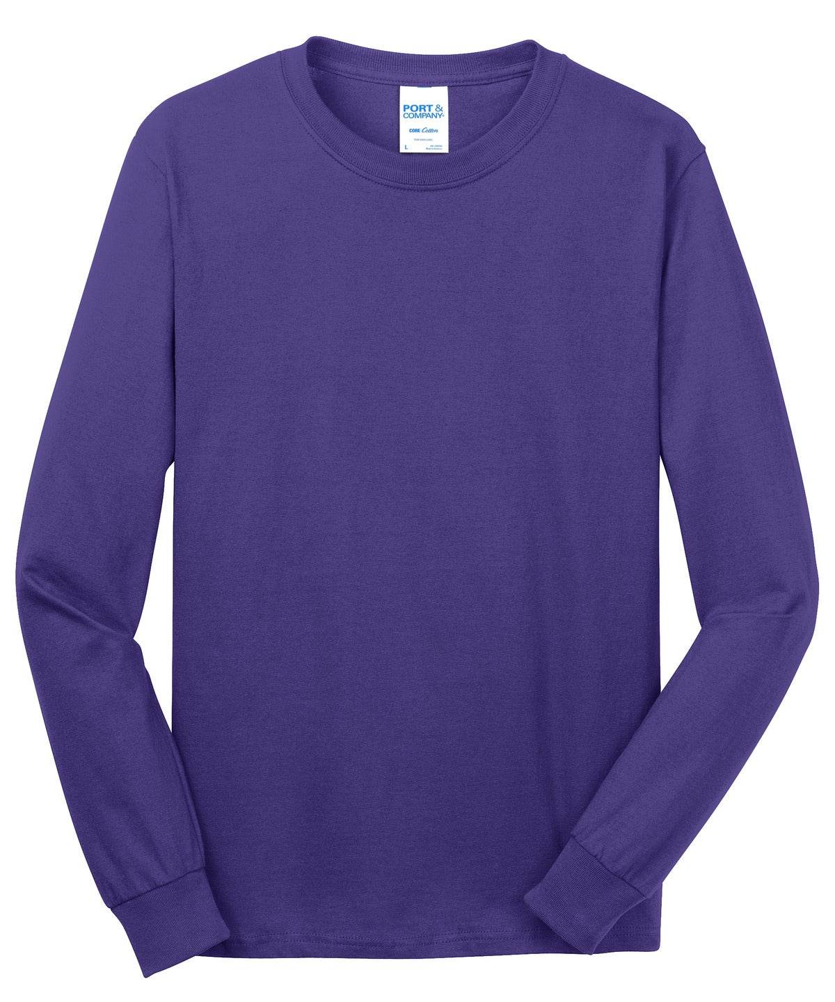 Port & Company Men's Long Sleeve Core Cotton Tee. PC54LS Mens Apparel Shirts & Tops