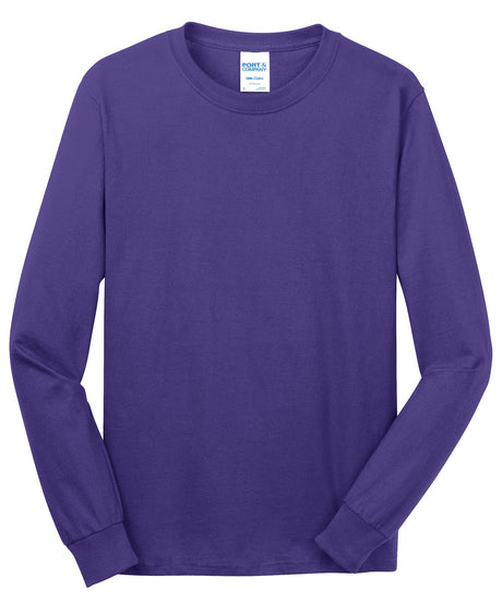 Port & Company Men's Long Sleeve Core Cotton Tee. PC54LS Mens Apparel Shirts & Tops