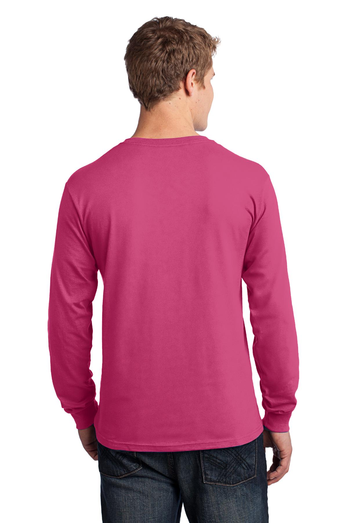 Port & Company Men's Long Sleeve Core Cotton Tee. PC54LS Mens Apparel Shirts & Tops