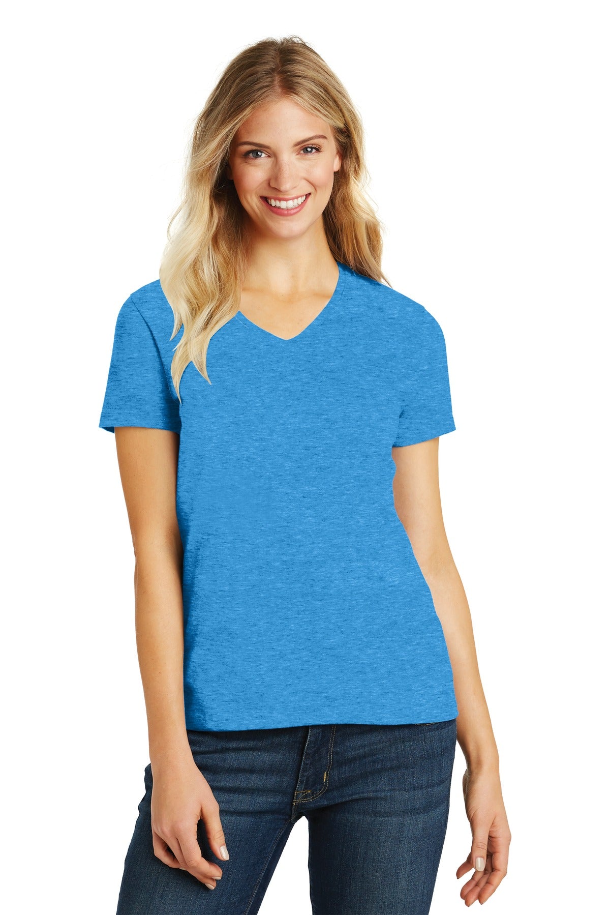 District Women's Perfect Blend V-Neck Tee. DM1190L 2 of 2 Womens Apparel Shirts & Tops