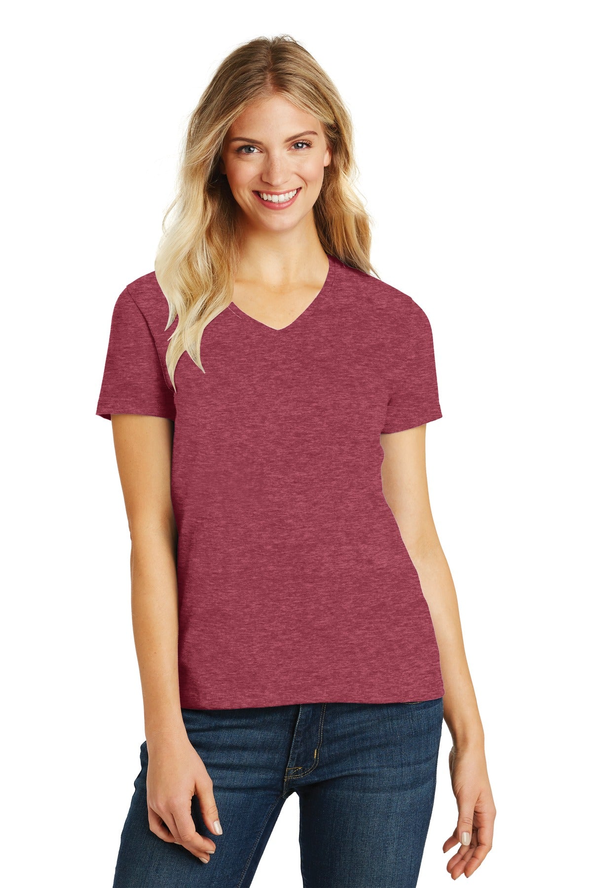 District Women's Perfect Blend V-Neck Tee. DM1190L 2 of 2 Womens Apparel Shirts & Tops