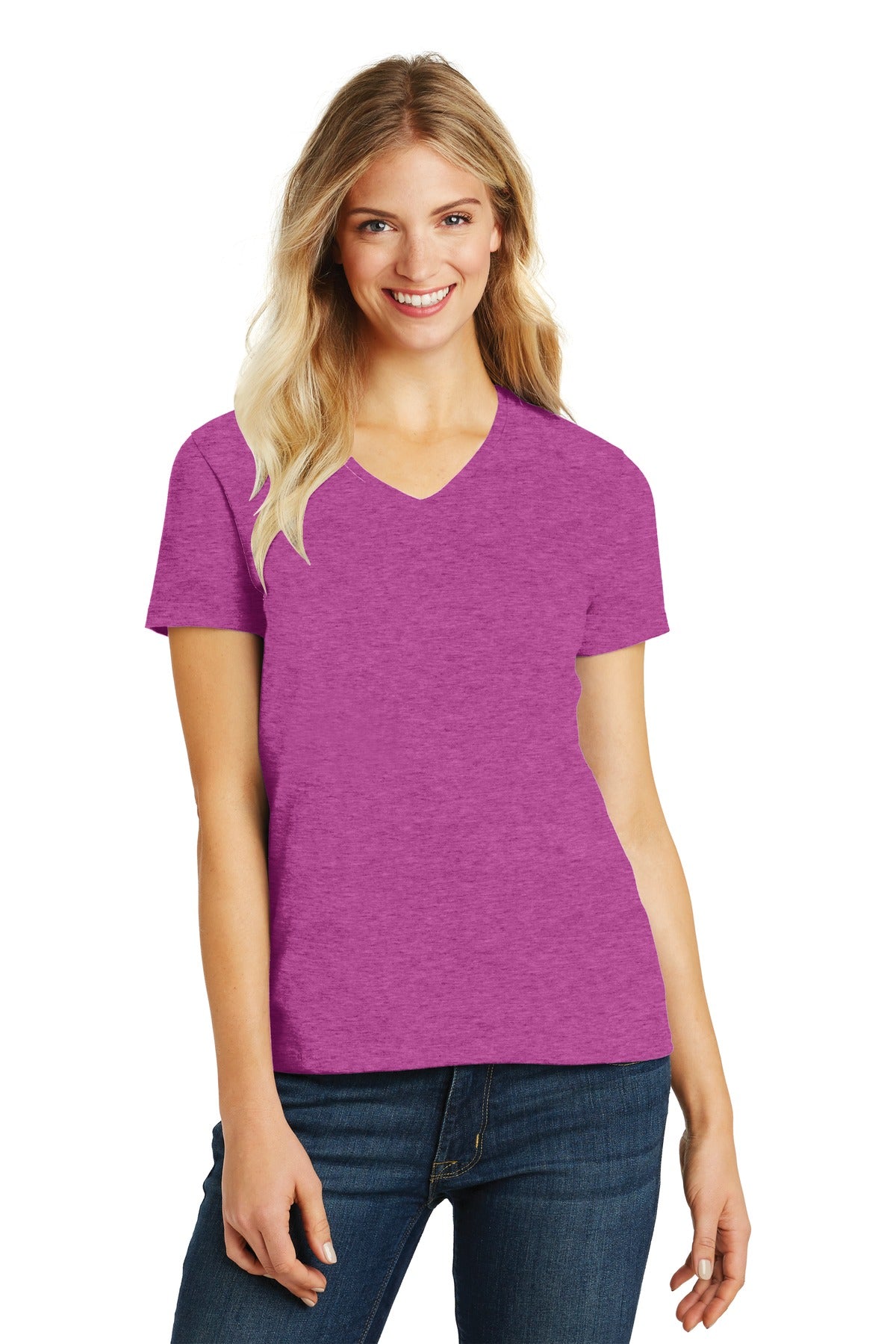 District Women's Perfect Blend V-Neck Tee. DM1190L 2 of 2 Womens Apparel Shirts & Tops