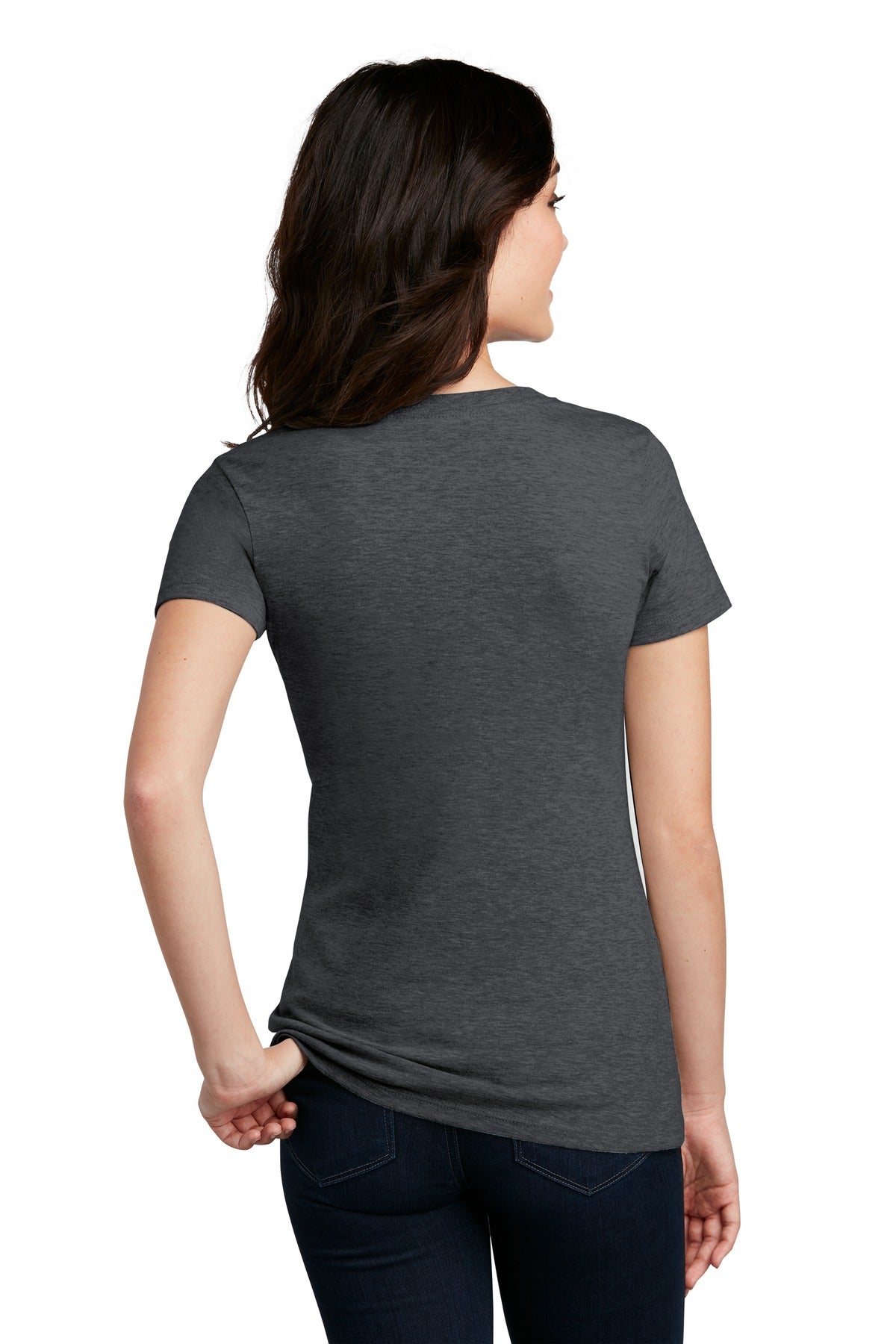 District Women's Perfect Blend V-Neck Tee. DM1190L 2 of 2 Womens Apparel Shirts & Tops