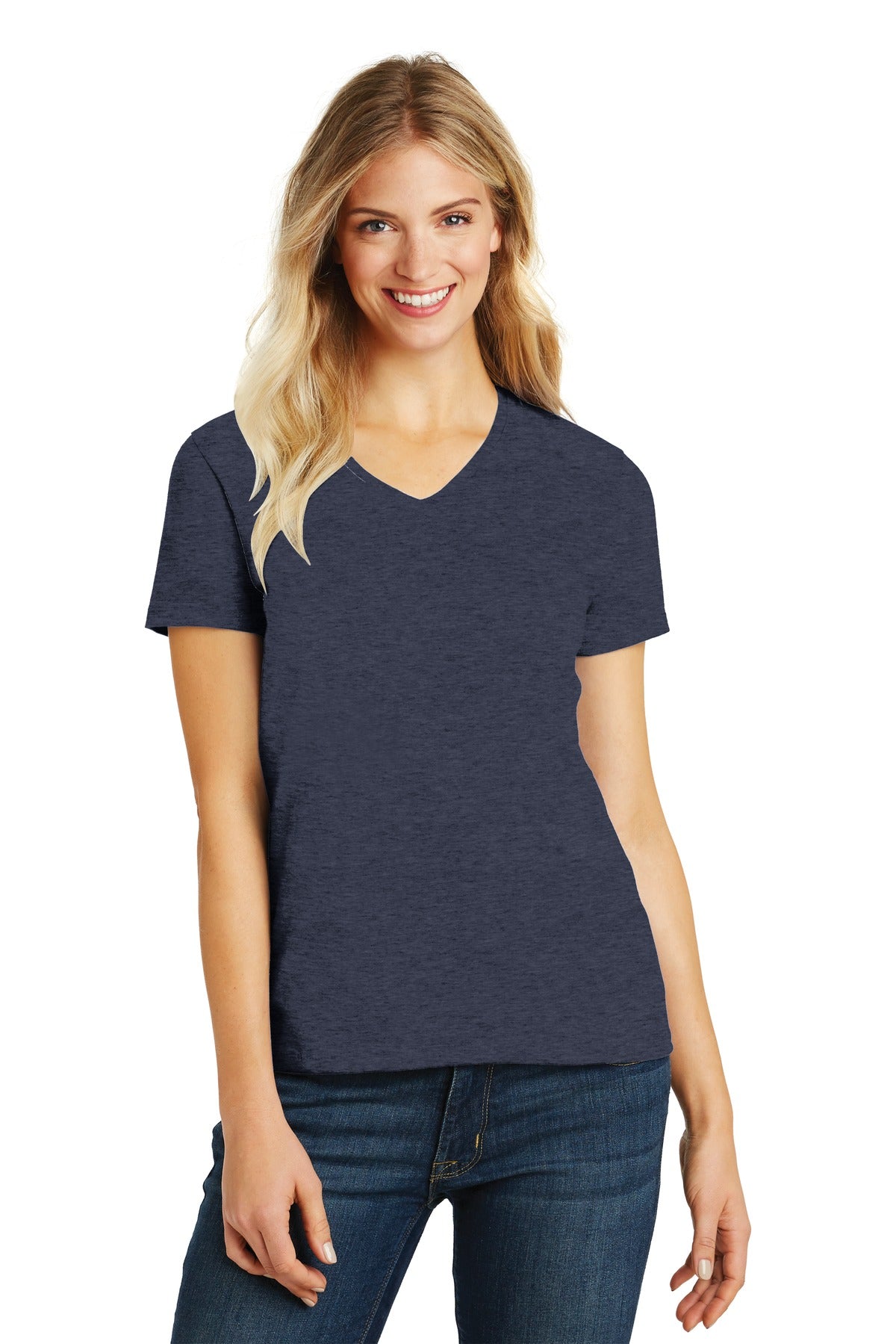 District Women's Perfect Blend V-Neck Tee. DM1190L 2 of 2 Womens Apparel Shirts & Tops