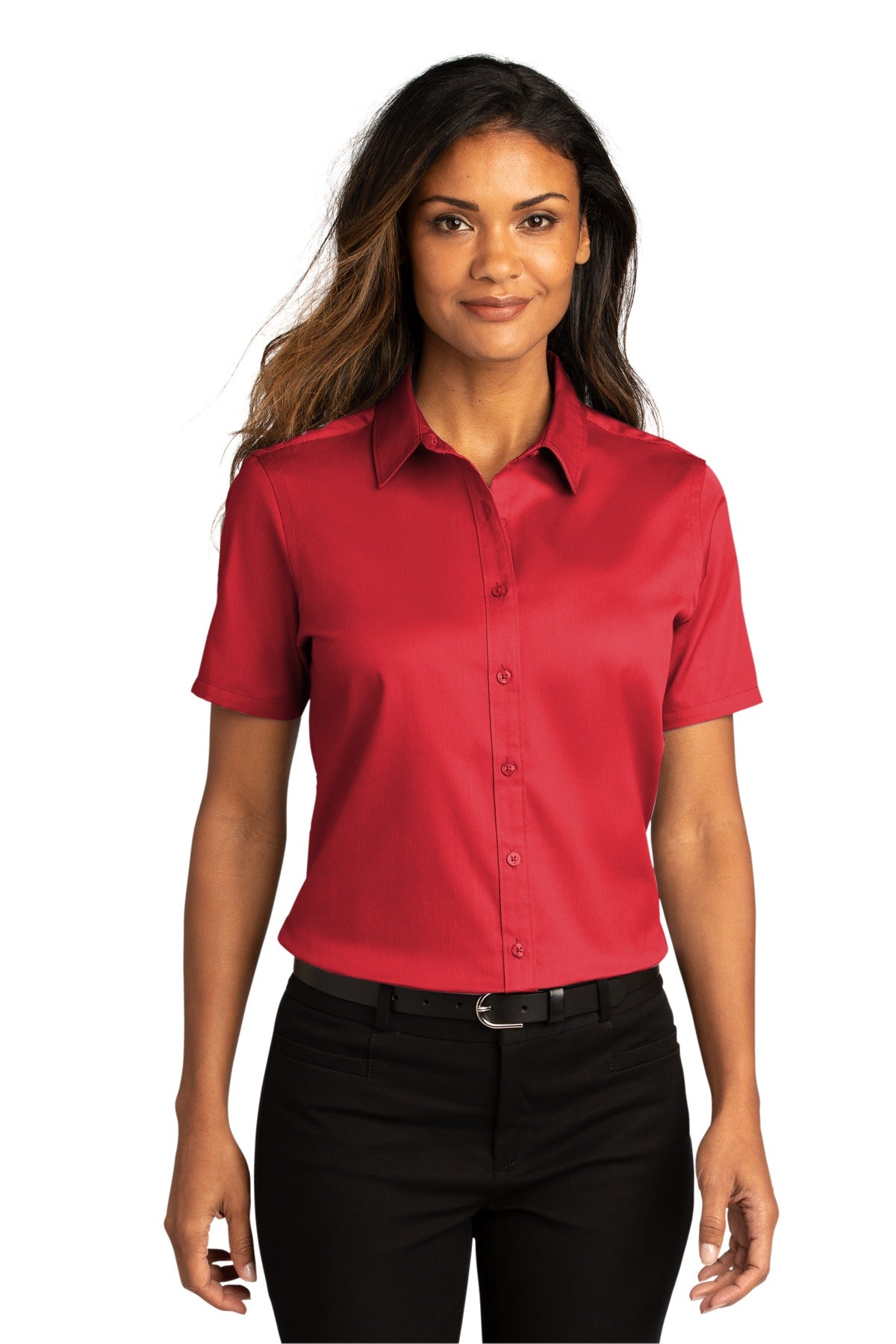 Port Authority Ladies Short Sleeve SuperPro React Twill Shirt. LW809