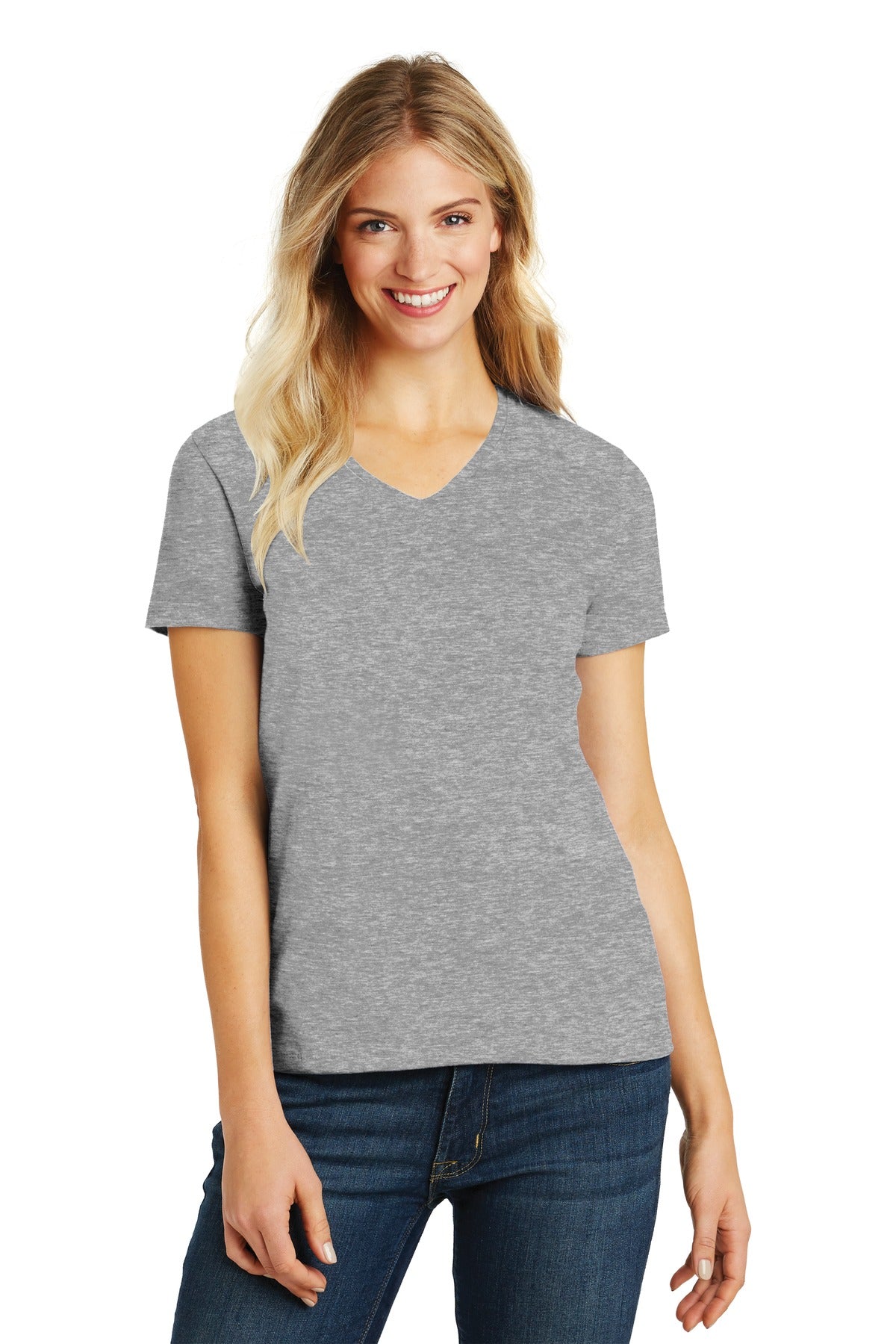District Women's Perfect Blend V-Neck Tee. DM1190L 2 of 2 Womens Apparel Shirts & Tops