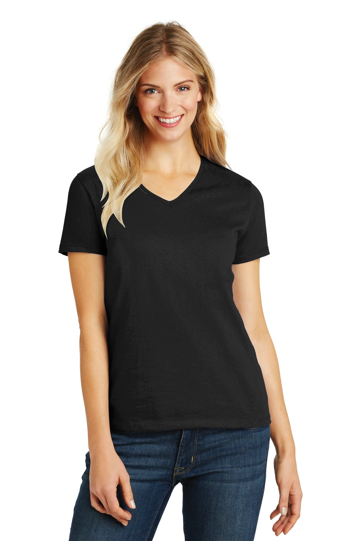 District Women's Perfect Blend V-Neck Tee. DM1190L 2 of 2 Womens Apparel Shirts & Tops
