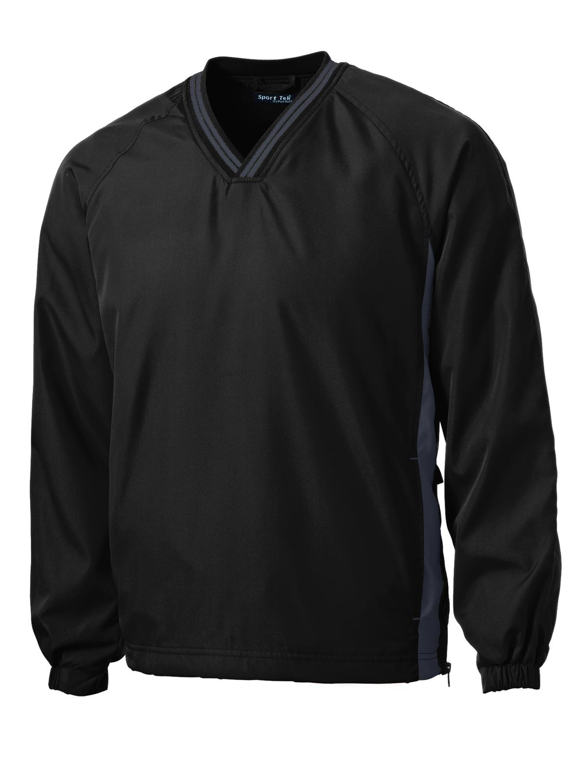 Sport-Tek Men's Tipped V-Neck Raglan Wind Shirt Mens Apparel Sweatshirts & Fleece