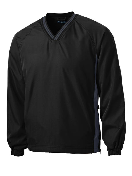 Sport-Tek Men's Tipped V-Neck Raglan Wind Shirt Mens Apparel Sweatshirts & Fleece