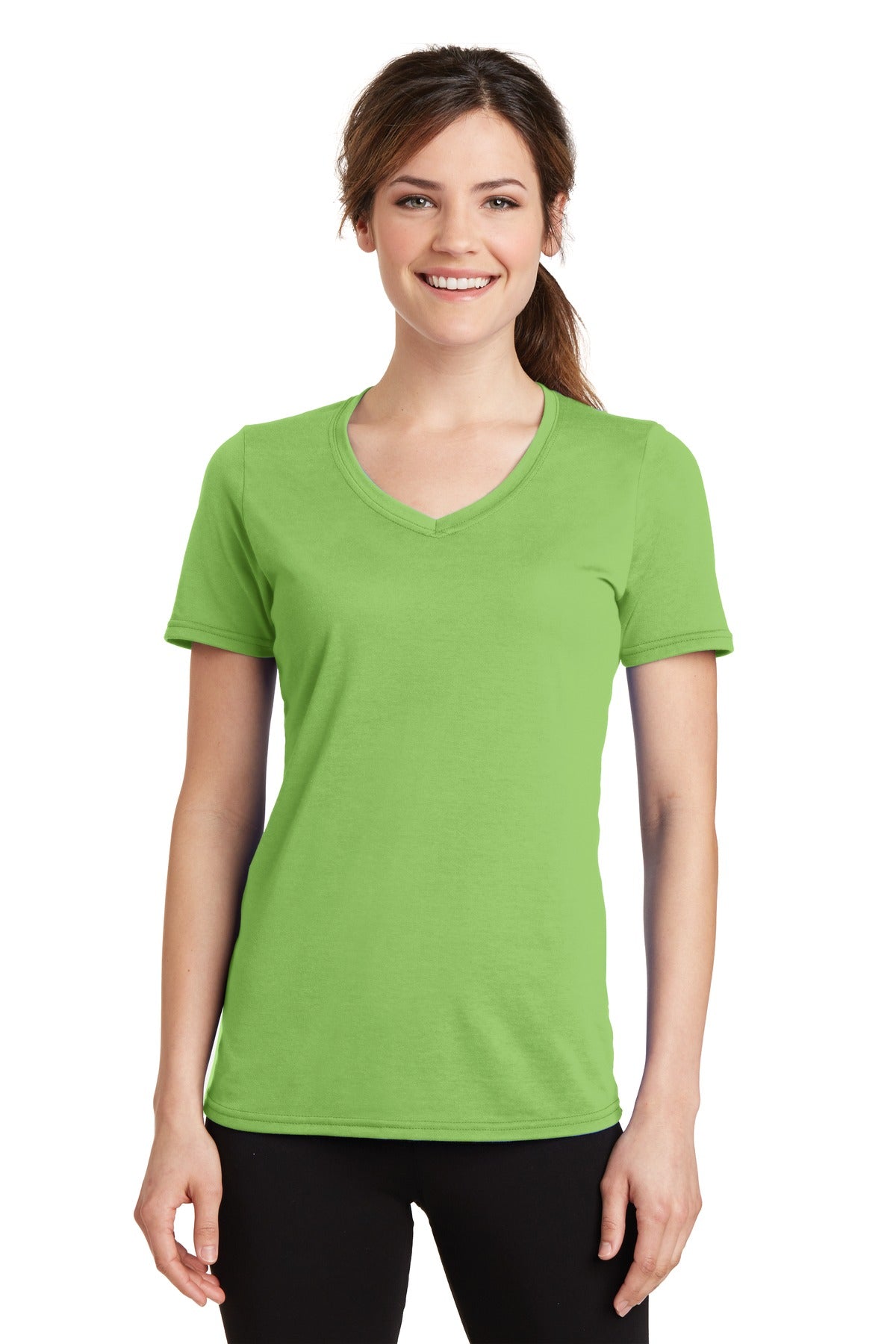 Port & Company Ladies Performance Blend V-Neck Tee. LPC381V Womens Apparel Shirts & Tops