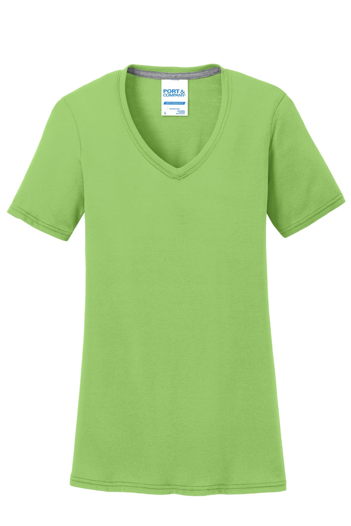 Port & Company Ladies Performance Blend V-Neck Tee. LPC381V Womens Apparel Shirts & Tops