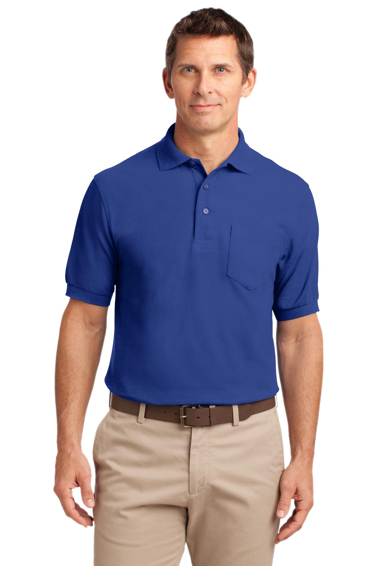 Port Authority Men's Silk Touch Polo with Pocket. K500P Mens Apparel Shirts & Tops