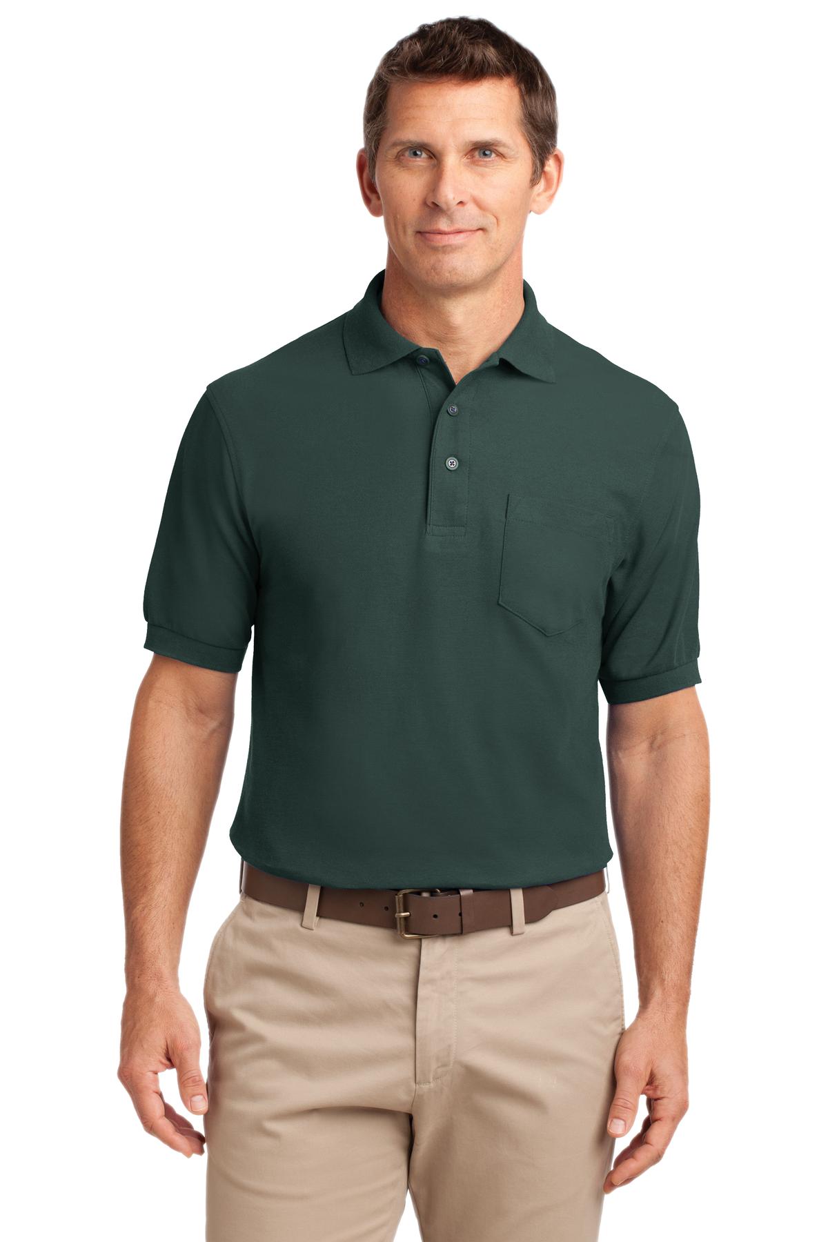 Port Authority Men's Silk Touch Polo with Pocket. K500P Mens Apparel Shirts & Tops