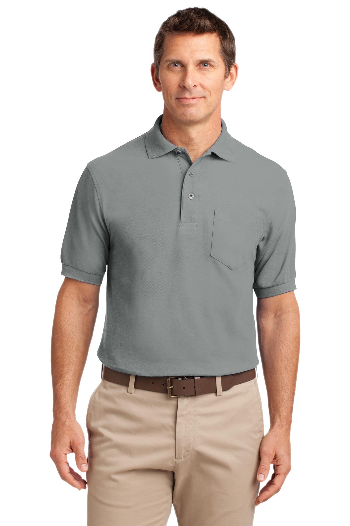 Port Authority Men's Silk Touch Polo with Pocket. K500P Mens Apparel Shirts & Tops