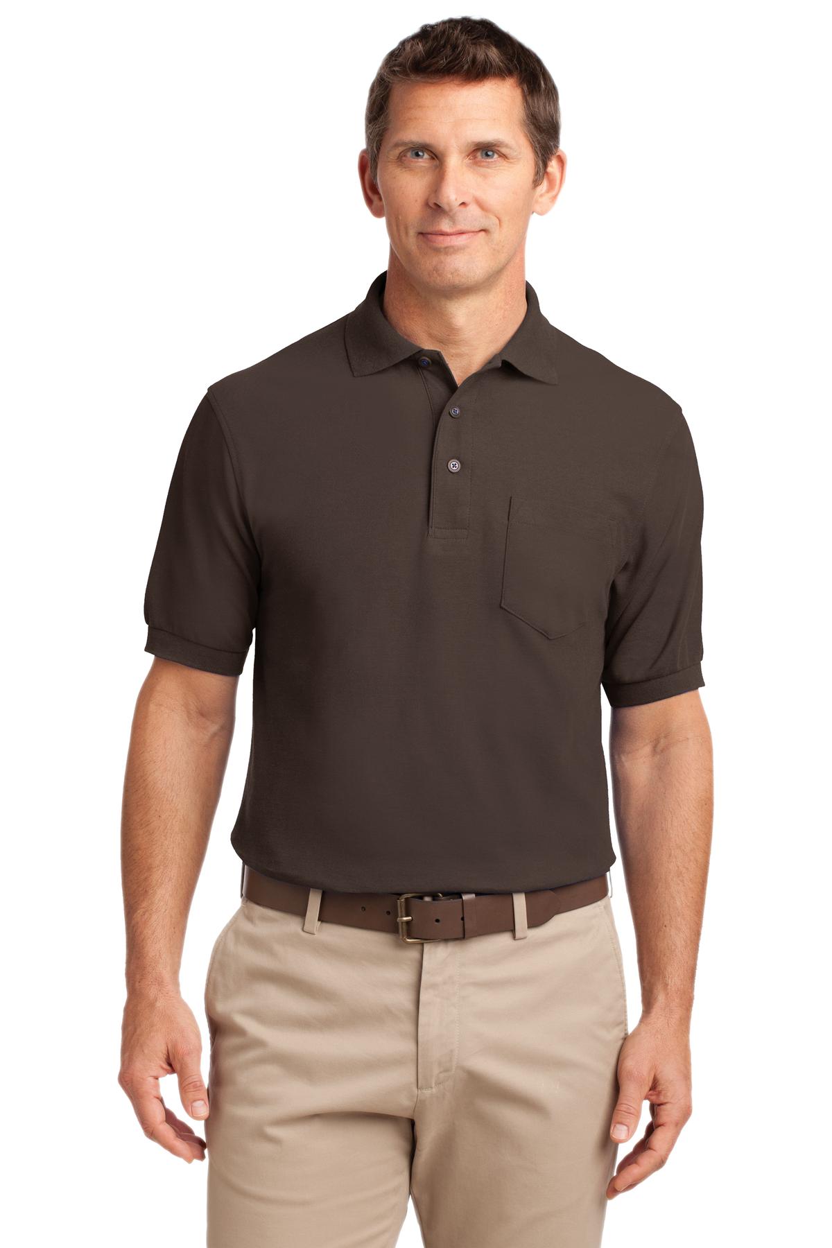 Port Authority Men's Silk Touch Polo with Pocket. K500P Mens Apparel Shirts & Tops