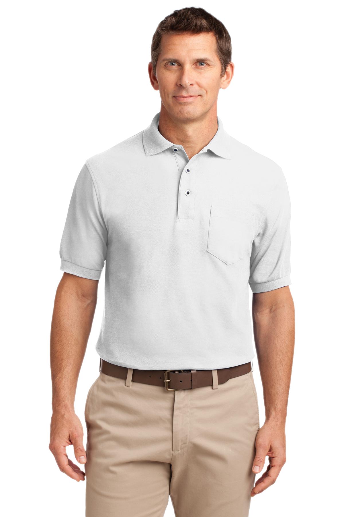 Port Authority Men's Silk Touch Polo with Pocket. K500P Mens Apparel Shirts & Tops