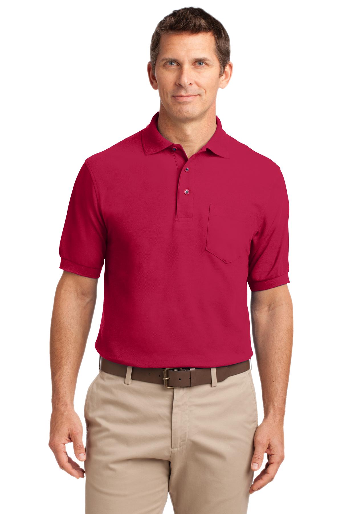 Port Authority Men's Silk Touch Polo with Pocket. K500P Mens Apparel Shirts & Tops