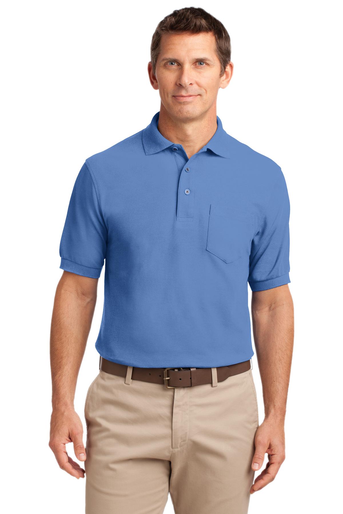Port Authority Men's Silk Touch Polo with Pocket. K500P Mens Apparel Shirts & Tops