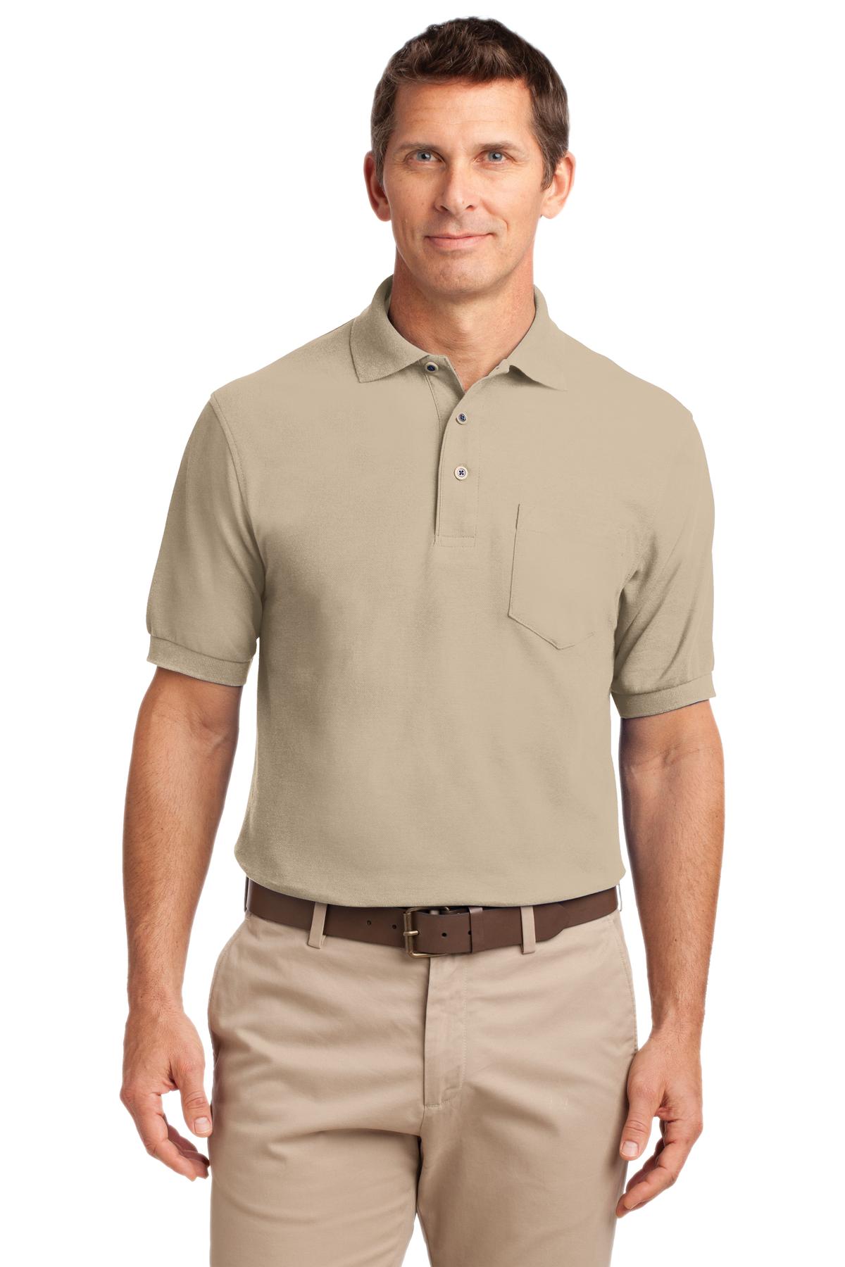 Port Authority Men's Silk Touch Polo with Pocket. K500P Mens Apparel Shirts & Tops