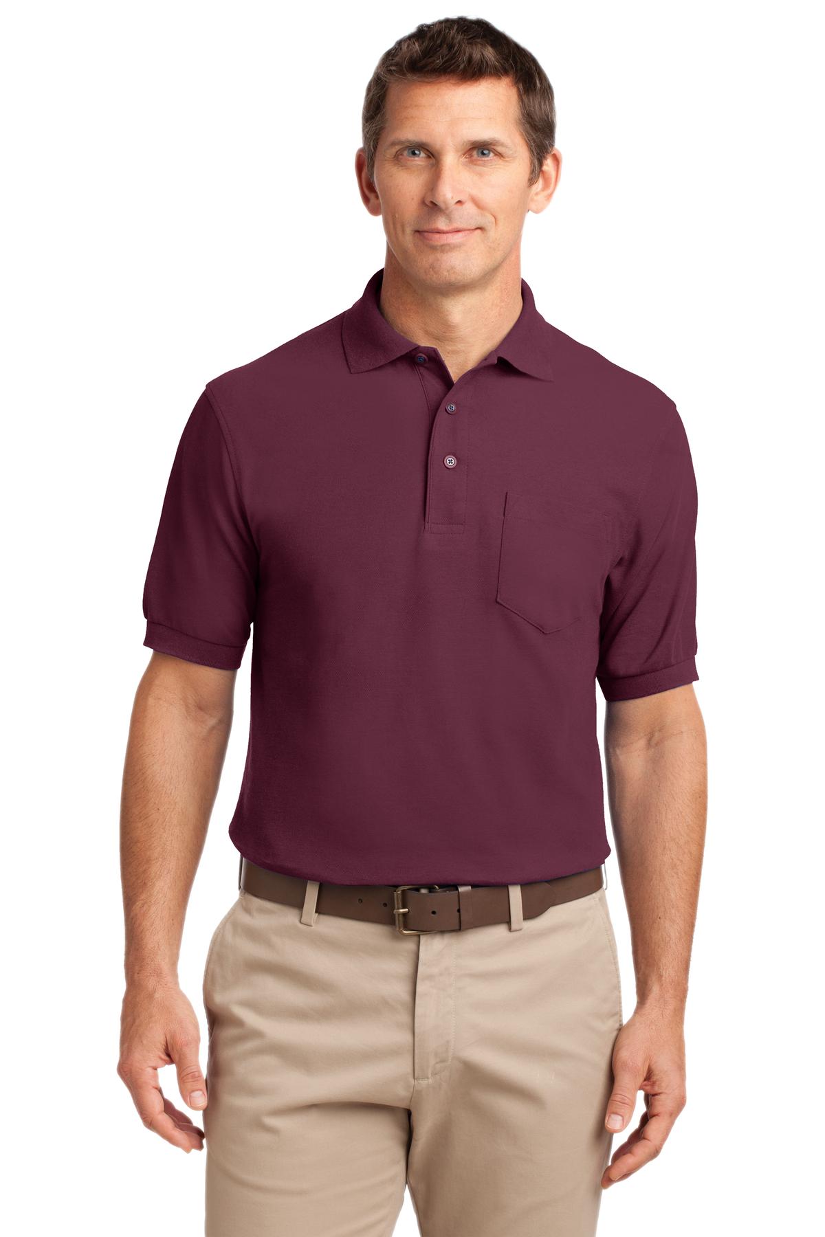 Port Authority Men's Silk Touch Polo with Pocket. K500P Mens Apparel Shirts & Tops