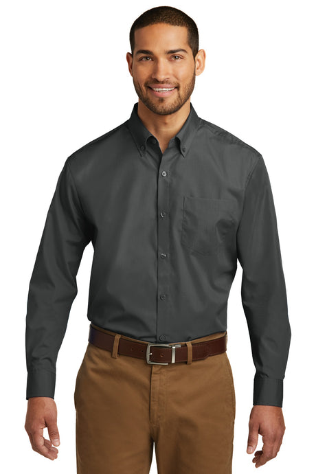 Port Authority Men's Long Sleeve Carefree Poplin Shirt. W100 Mens Apparel Shirts & Tops