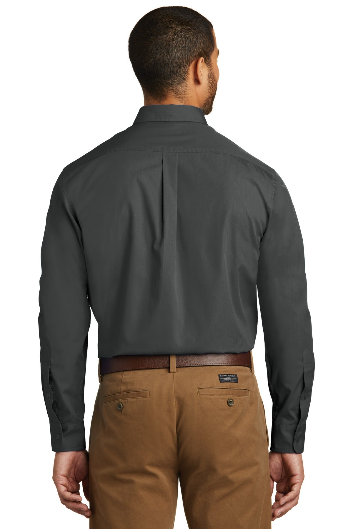 Port Authority Men's Long Sleeve Carefree Poplin Shirt. W100 Mens Apparel Shirts & Tops