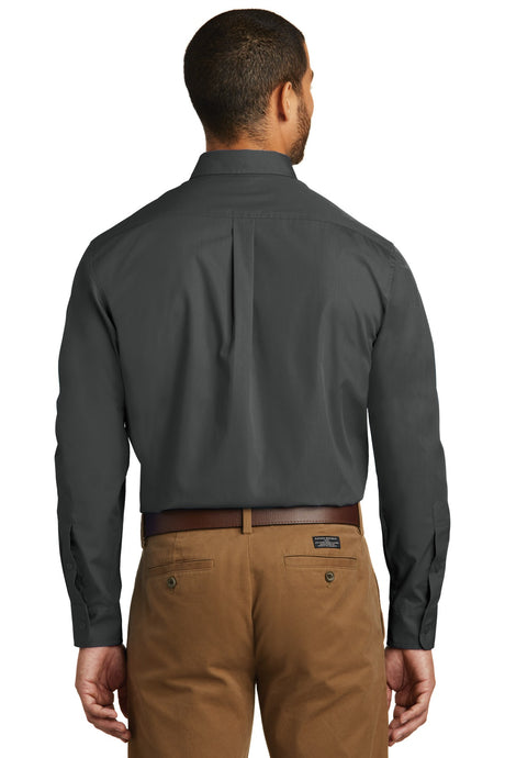 Port Authority Men's Long Sleeve Carefree Poplin Shirt. W100 Mens Apparel Shirts & Tops