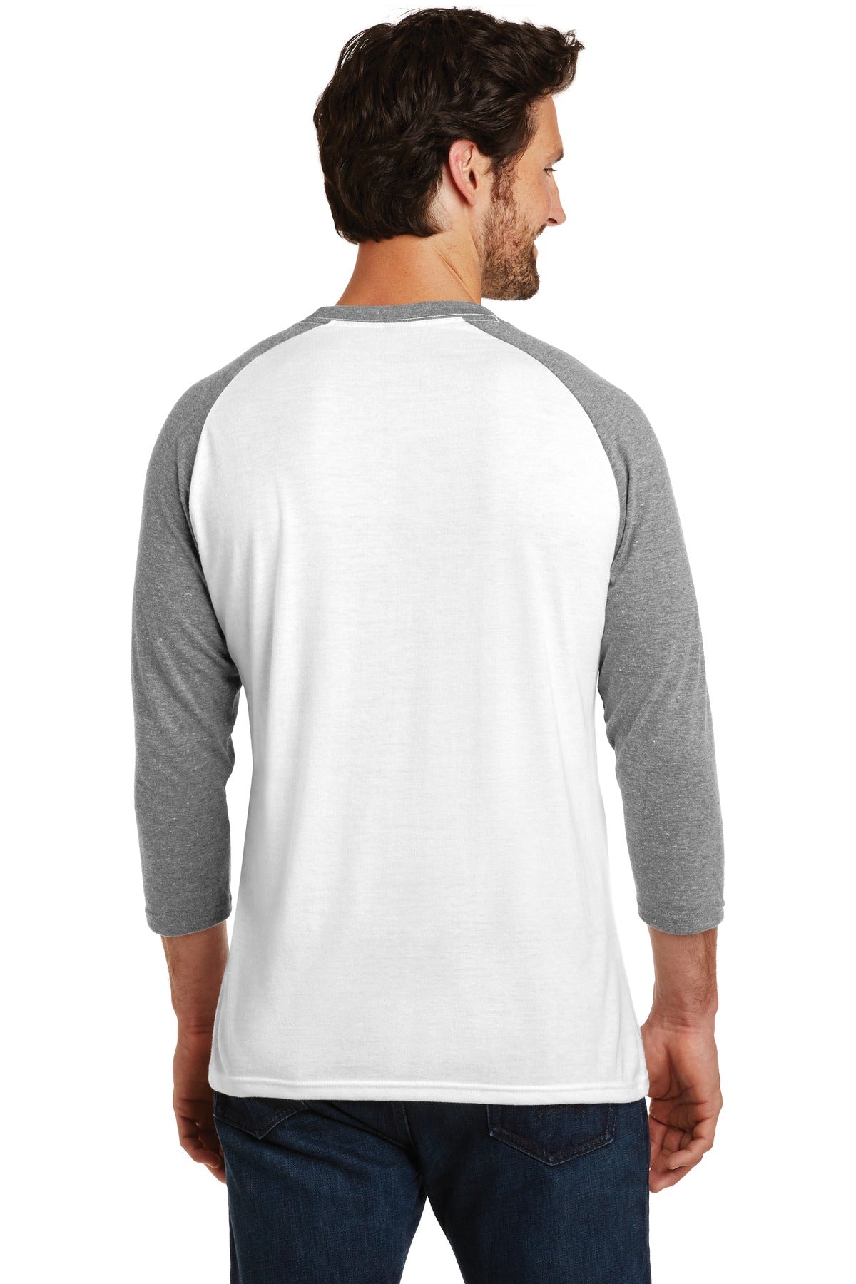 District Men's Perfect Tri 3/4-Sleeve Raglan. DM136 Mens Apparel Shirts & Tops