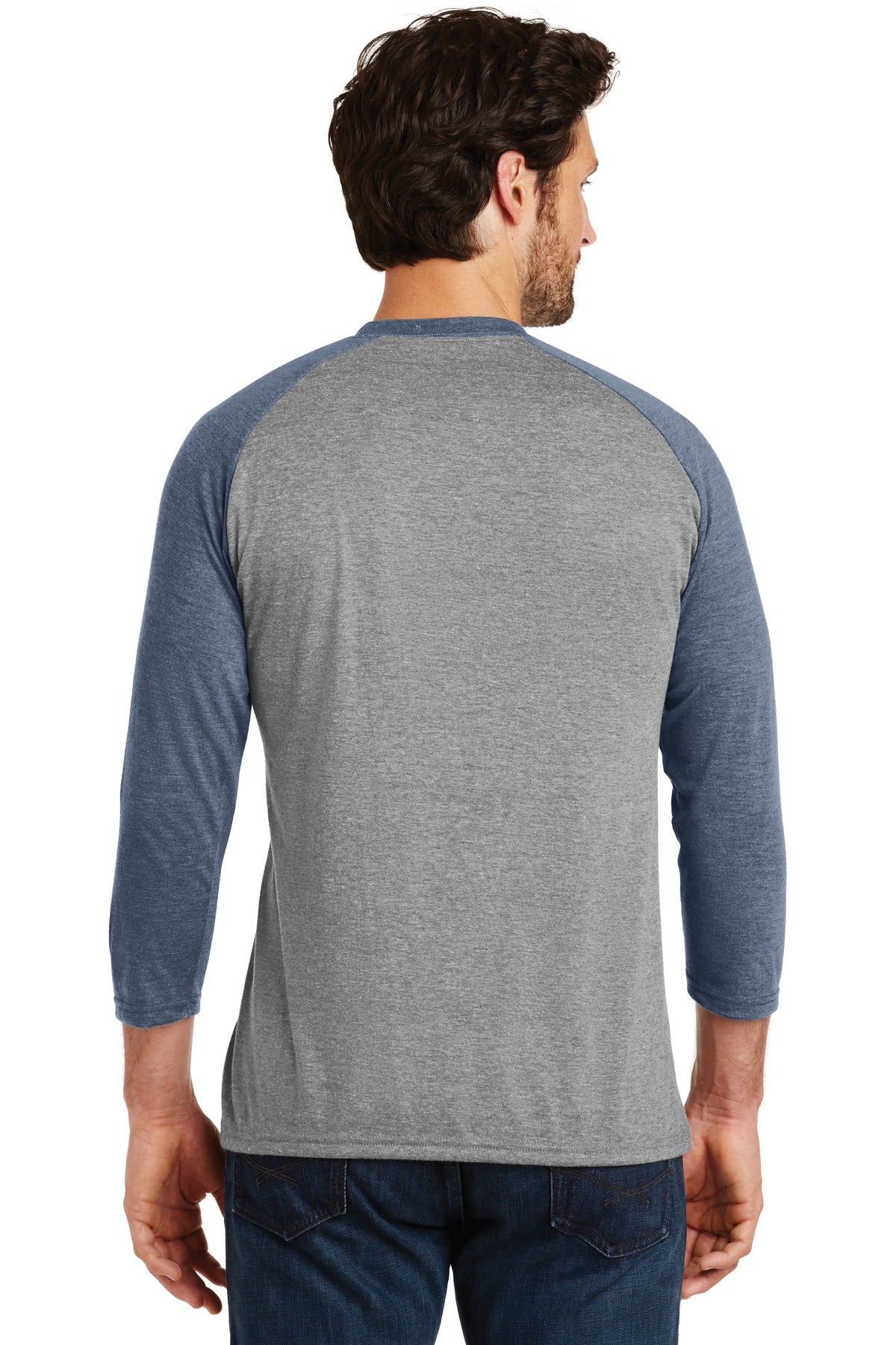District Men's Perfect Tri 3/4-Sleeve Raglan. DM136 Mens Apparel Shirts & Tops
