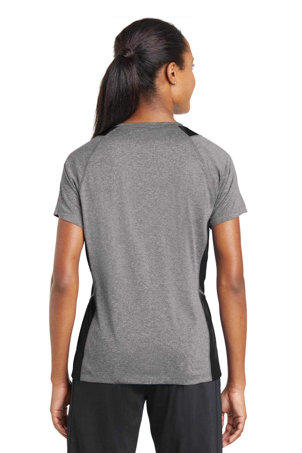 Sport-Tek Women's Heather Colorblock Contender V-Neck Tee LST361 Womens Apparel Shirts & Tops