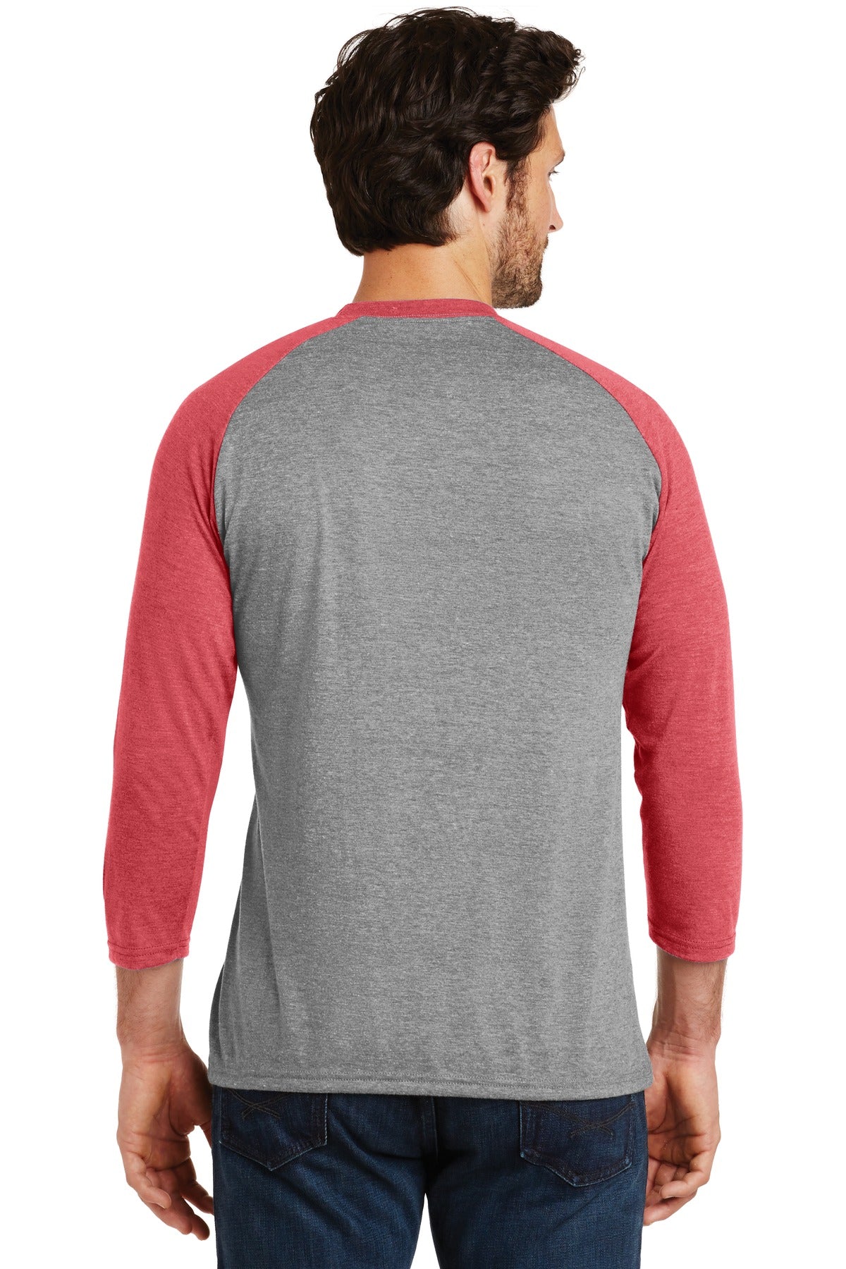 District Men's Perfect Tri 3/4-Sleeve Raglan. DM136 Mens Apparel Shirts & Tops