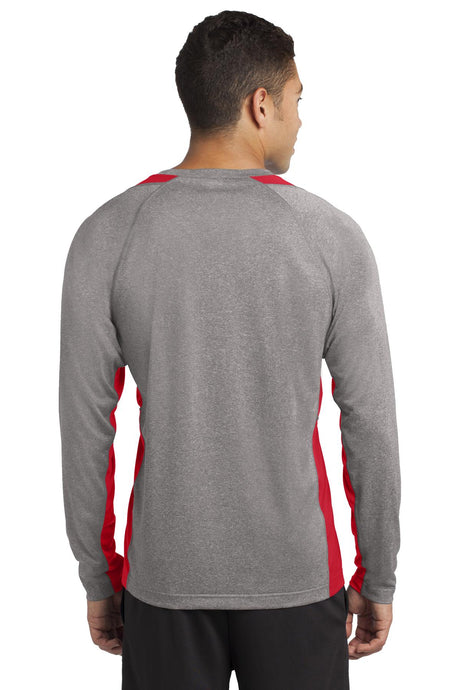 Sport-Tek Men's Long Sleeve Heather Colorblock Contender Tee Mens Apparel Shirts & Tops