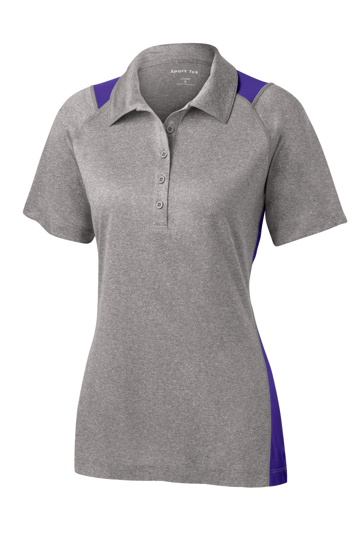 Sport-Tek Women's Heather Colorblock Contender Polo. LST665 Womens Apparel Shirts & Tops
