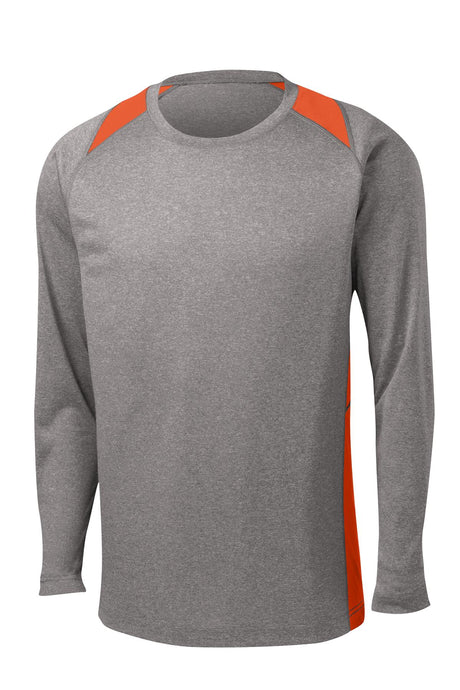 Sport-Tek Men's Long Sleeve Heather Colorblock Contender Tee Mens Apparel Shirts & Tops