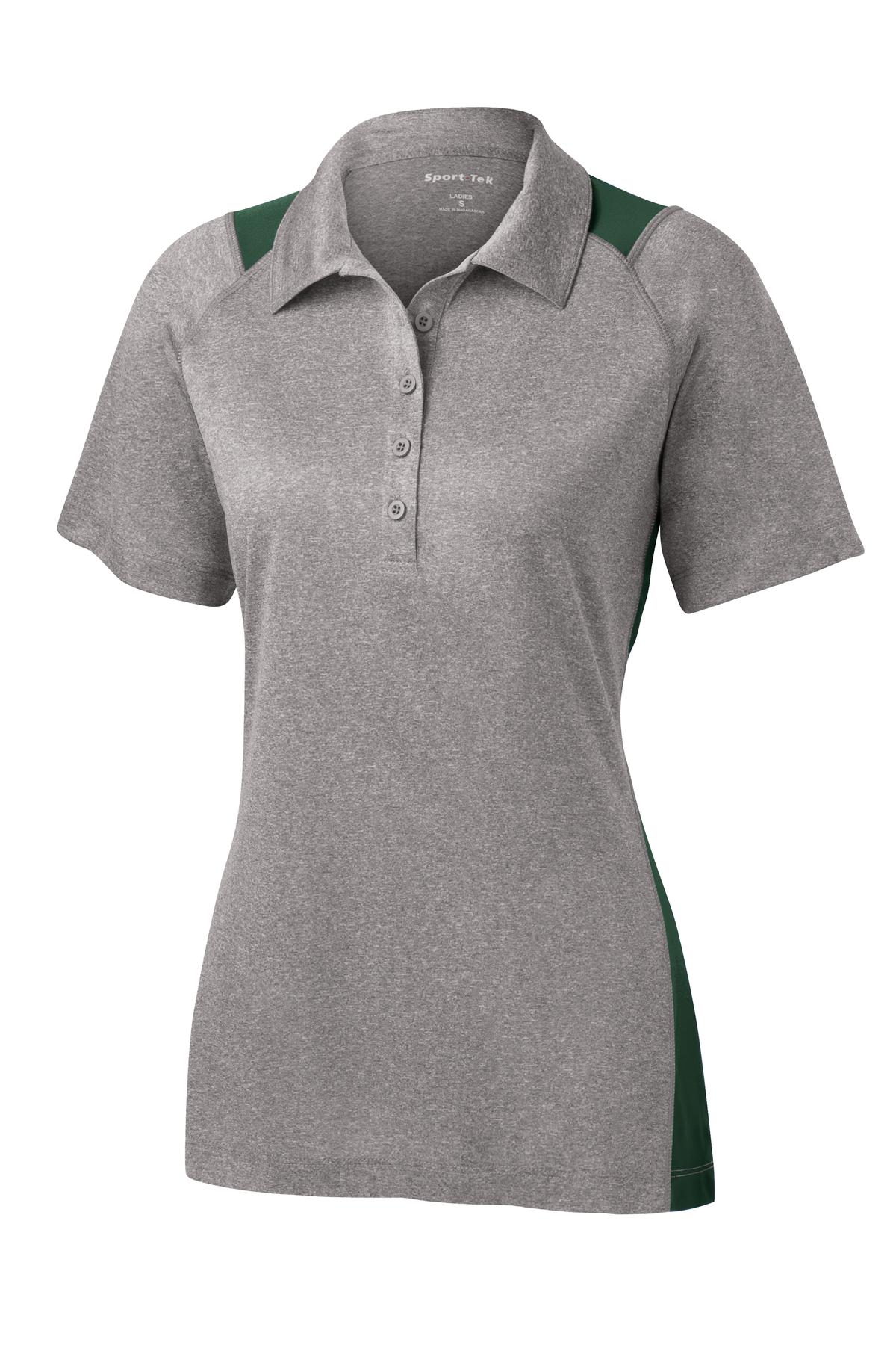 Sport-Tek Women's Heather Colorblock Contender Polo. LST665 Womens Apparel Shirts & Tops