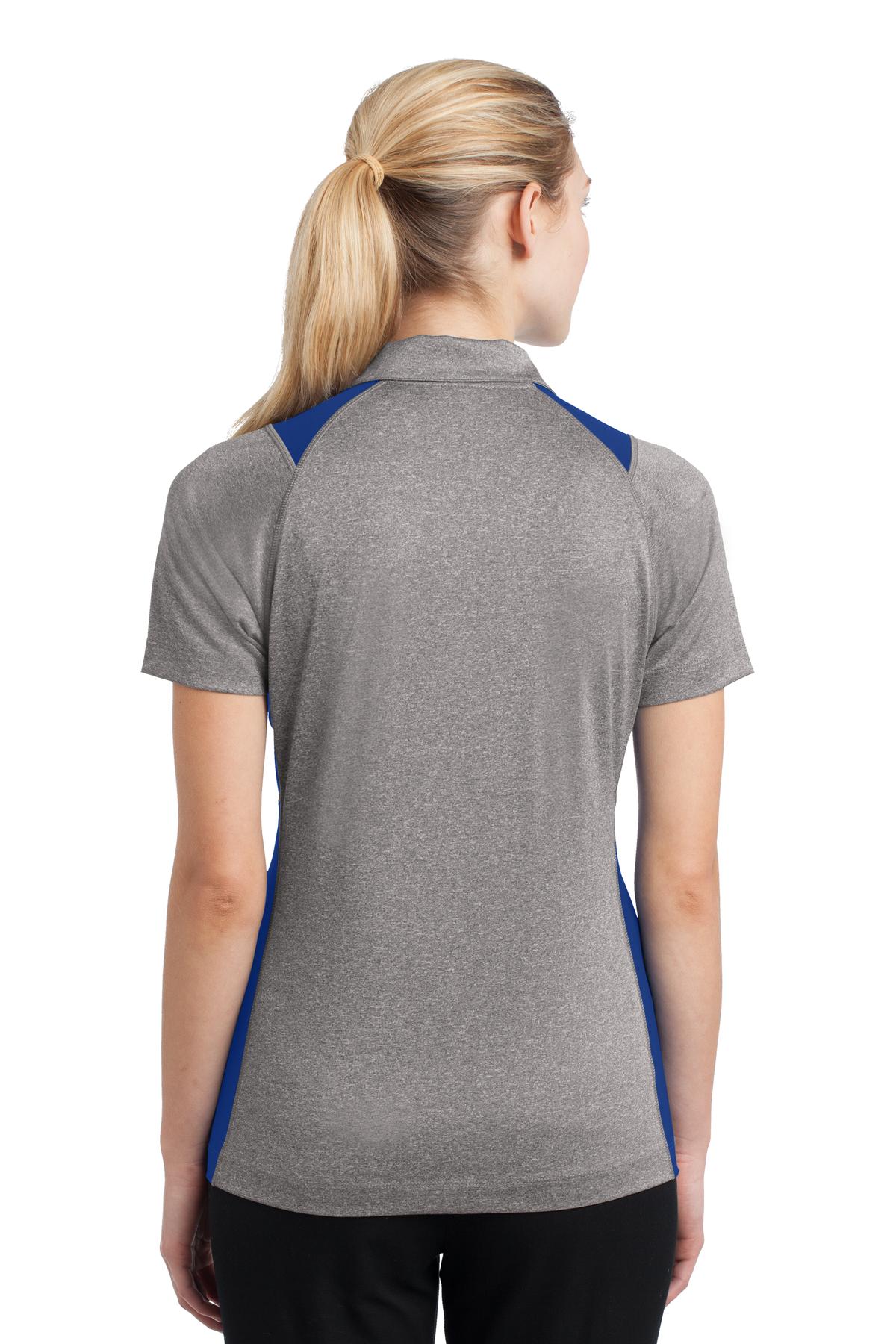 Sport-Tek Women's Heather Colorblock Contender Polo. LST665 Womens Apparel Shirts & Tops