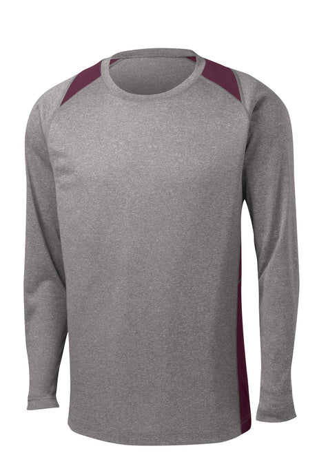 Sport-Tek Men's Long Sleeve Heather Colorblock Contender Tee Mens Apparel Shirts & Tops
