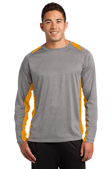Sport-Tek Men's Long Sleeve Heather Colorblock Contender Tee Mens Apparel Shirts & Tops