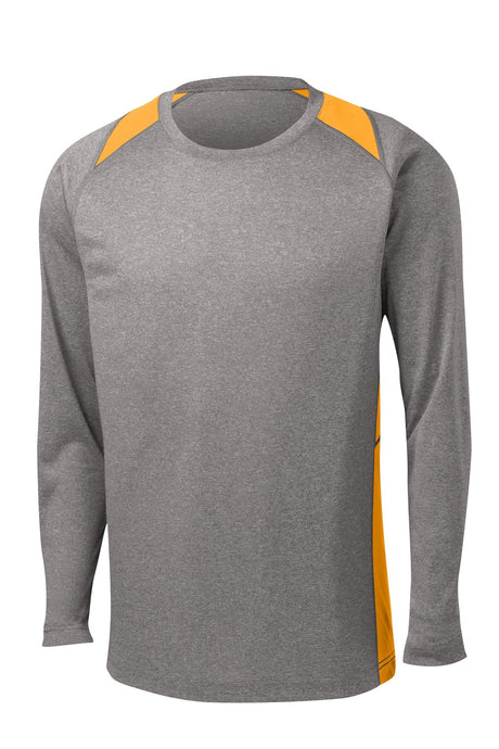 Sport-Tek Men's Long Sleeve Heather Colorblock Contender Tee Mens Apparel Shirts & Tops