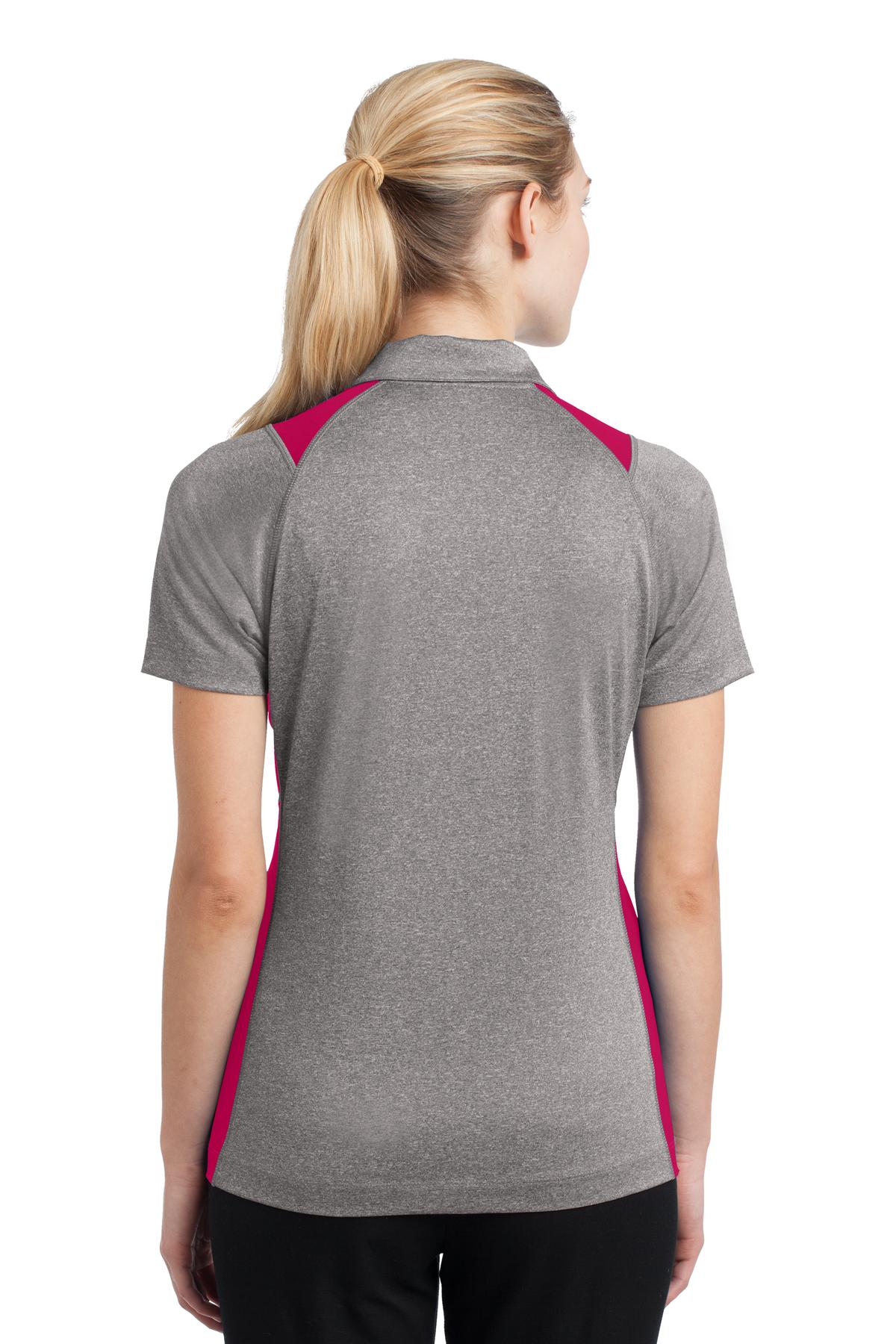 Sport-Tek Women's Heather Colorblock Contender Polo. LST665 Womens Apparel Shirts & Tops