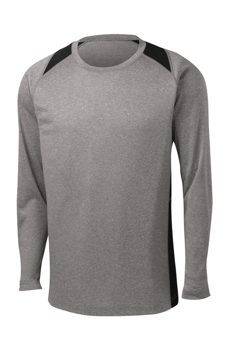 Sport-Tek Men's Long Sleeve Heather Colorblock Contender Tee Mens Apparel Shirts & Tops