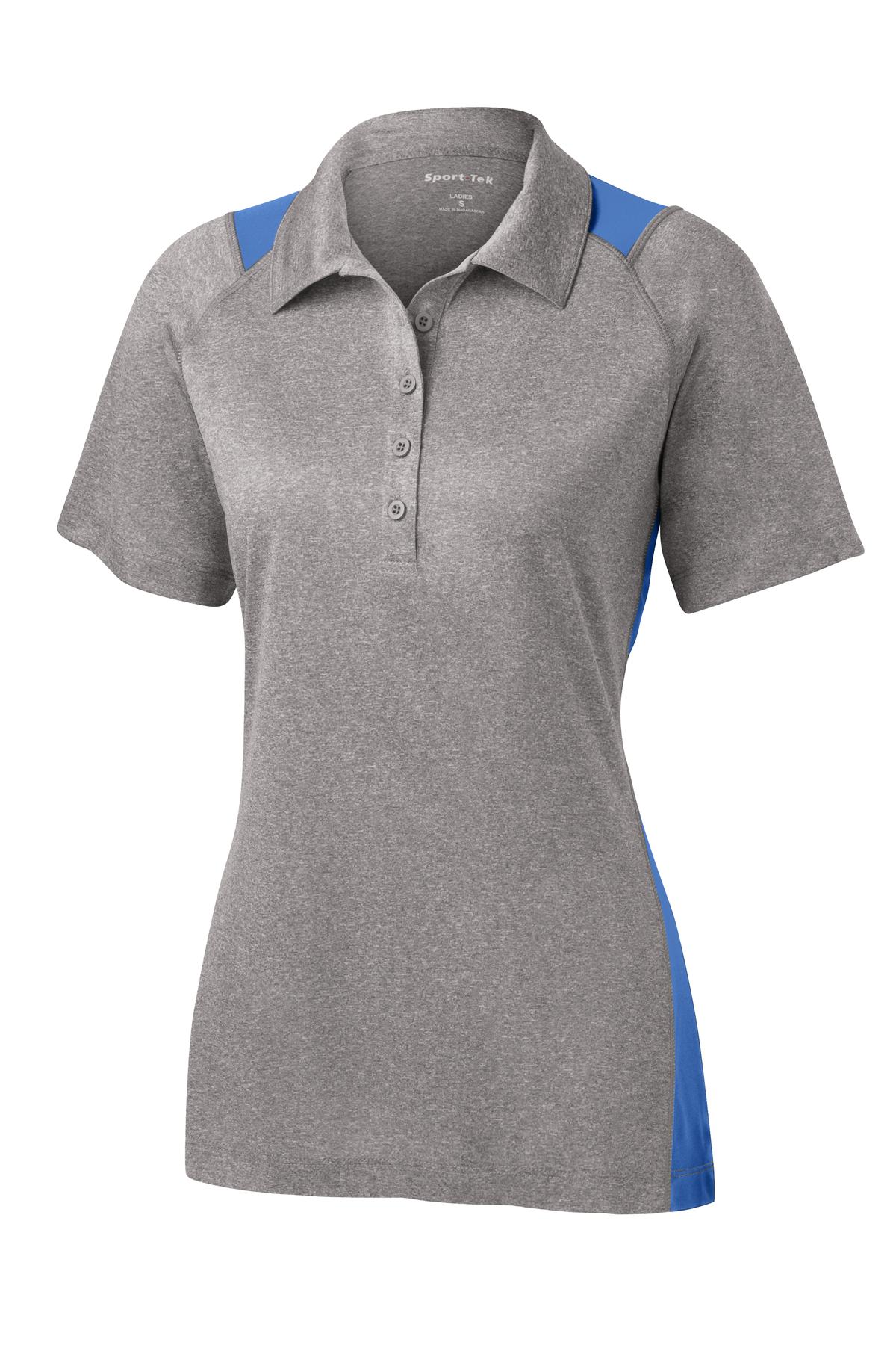 Sport-Tek Women's Heather Colorblock Contender Polo. LST665 Womens Apparel Shirts & Tops