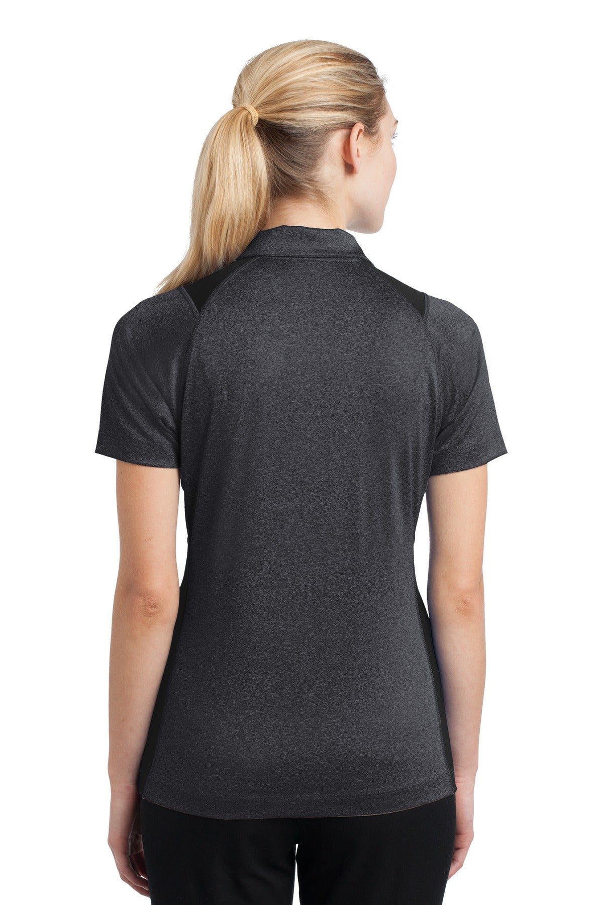 Sport-Tek Women's Heather Colorblock Contender Polo. LST665 Womens Apparel Shirts & Tops