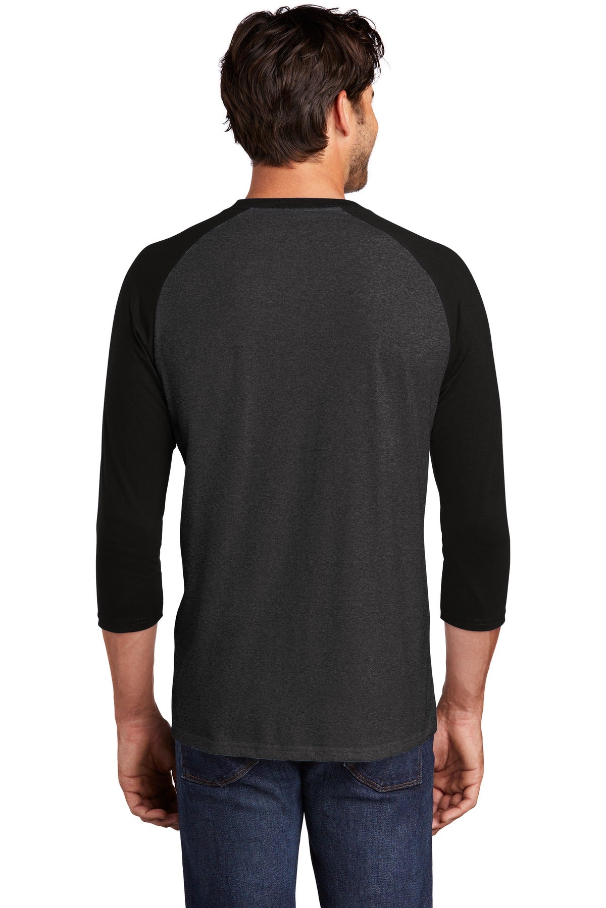 District Men's Perfect Tri 3/4-Sleeve Raglan. DM136 Mens Apparel Shirts & Tops