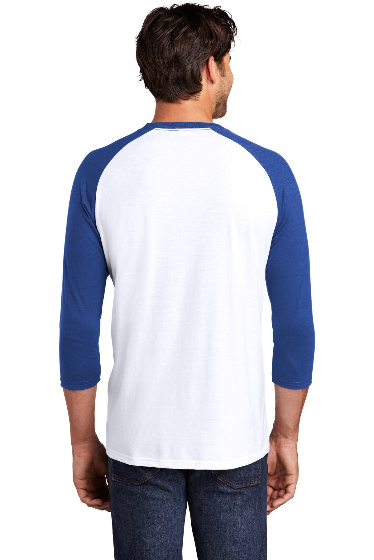District Men's Perfect Tri 3/4-Sleeve Raglan. DM136 Mens Apparel Shirts & Tops