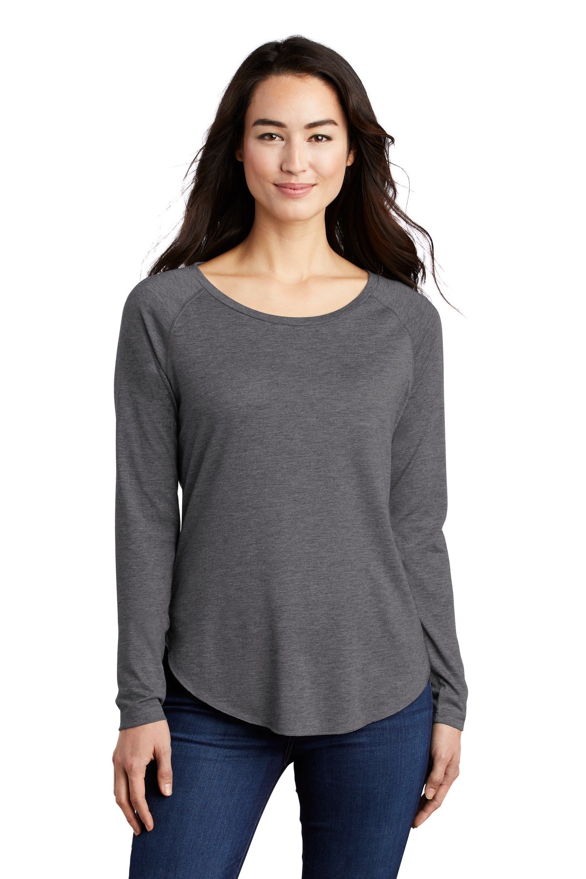 Sport-Tek Women's PosiCharge Long Sleeve Tri-Blend Wicking Scoop Neck Raglan Tee LST400LS Womens Apparel Shirts & Tops