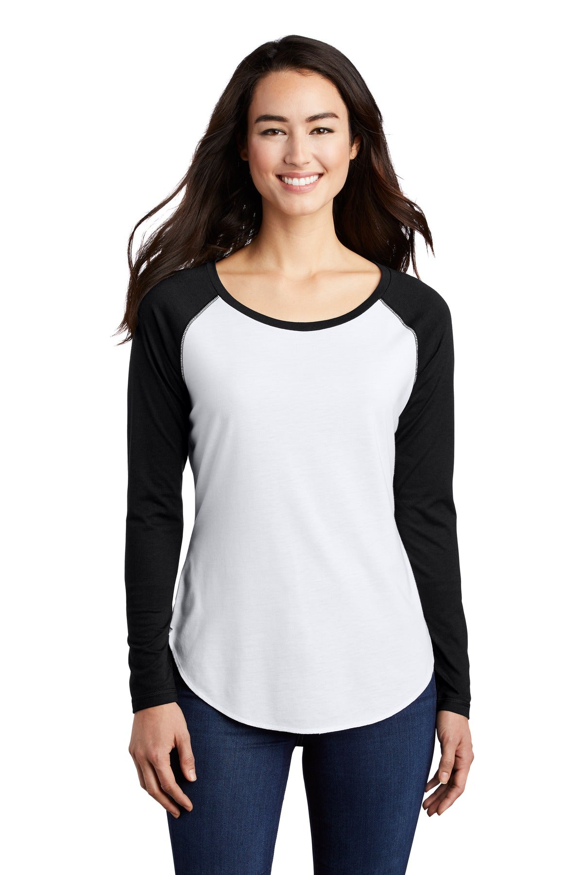 Sport-Tek Women's PosiCharge Long Sleeve Tri-Blend Wicking Scoop Neck Raglan Tee LST400LS Womens Apparel Shirts & Tops