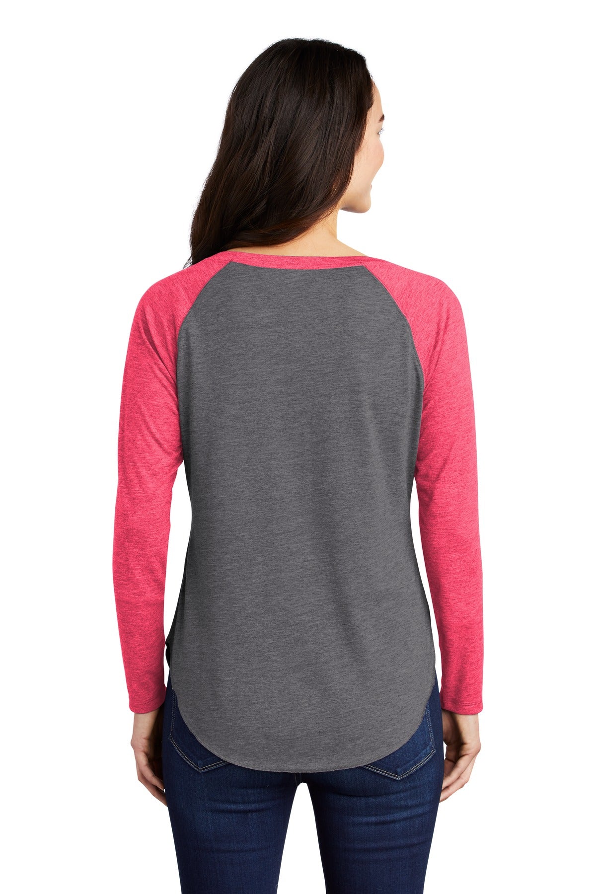 Sport-Tek Women's PosiCharge Long Sleeve Tri-Blend Wicking Scoop Neck Raglan Tee LST400LS Womens Apparel Shirts & Tops